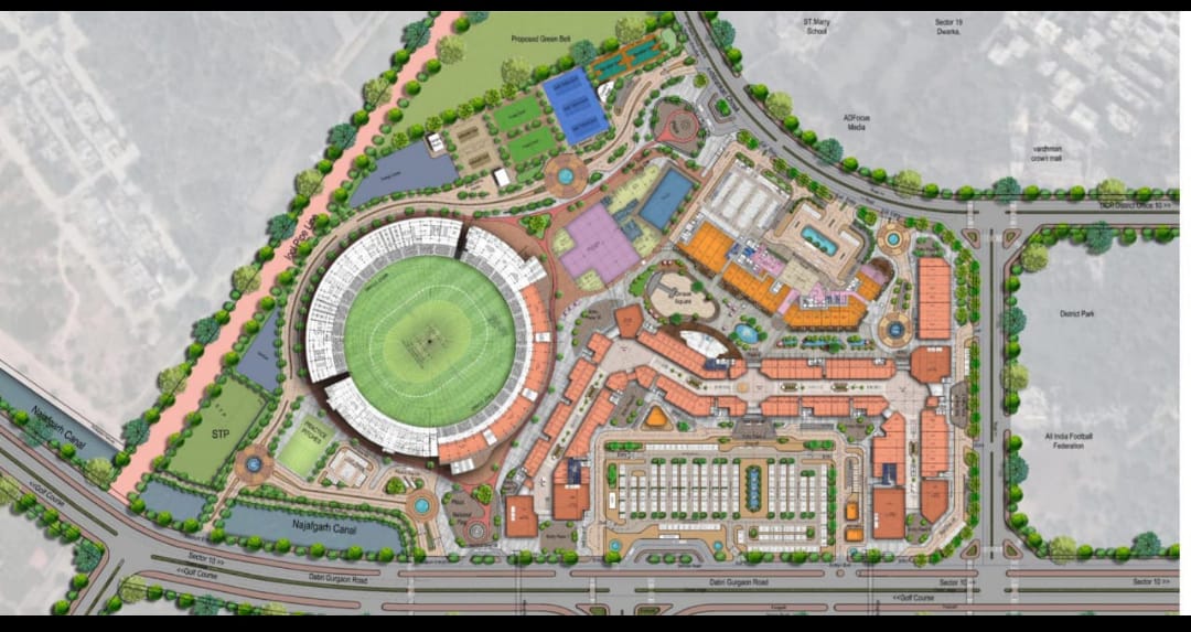 Master site plan — stadium, hi-street & district park