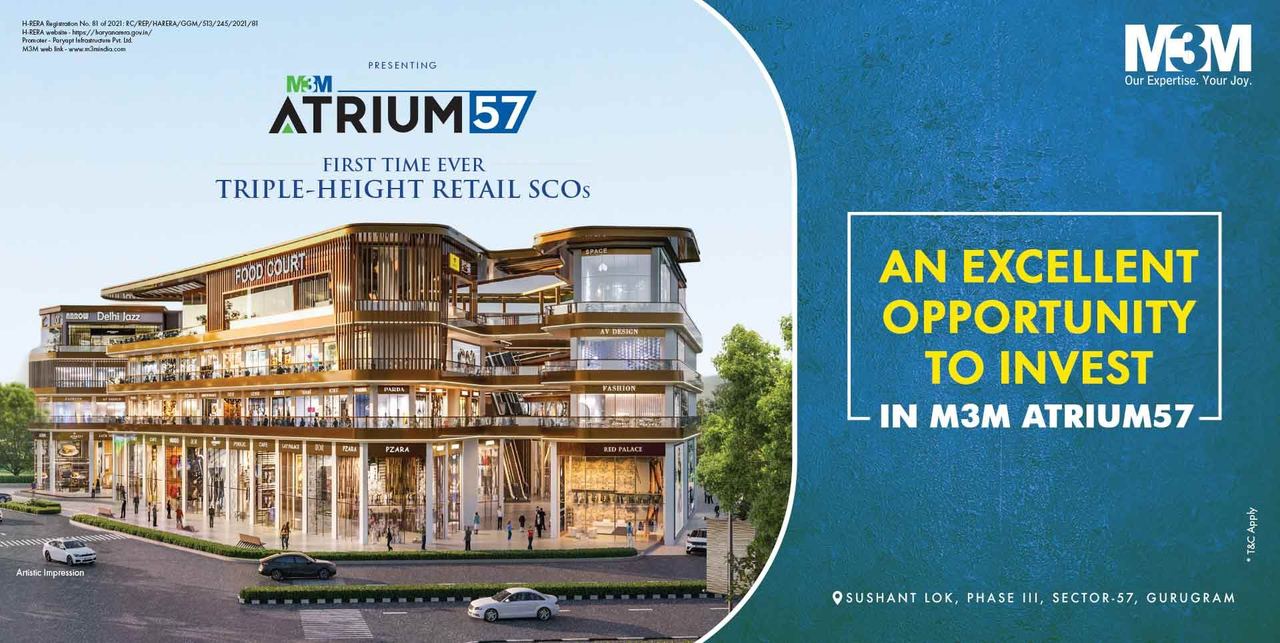 M3M Atrium 57 in Sector 57, Golf Course Extn Road